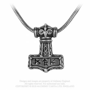 Alchemy Pewter Pendant: Bindrune Hammer