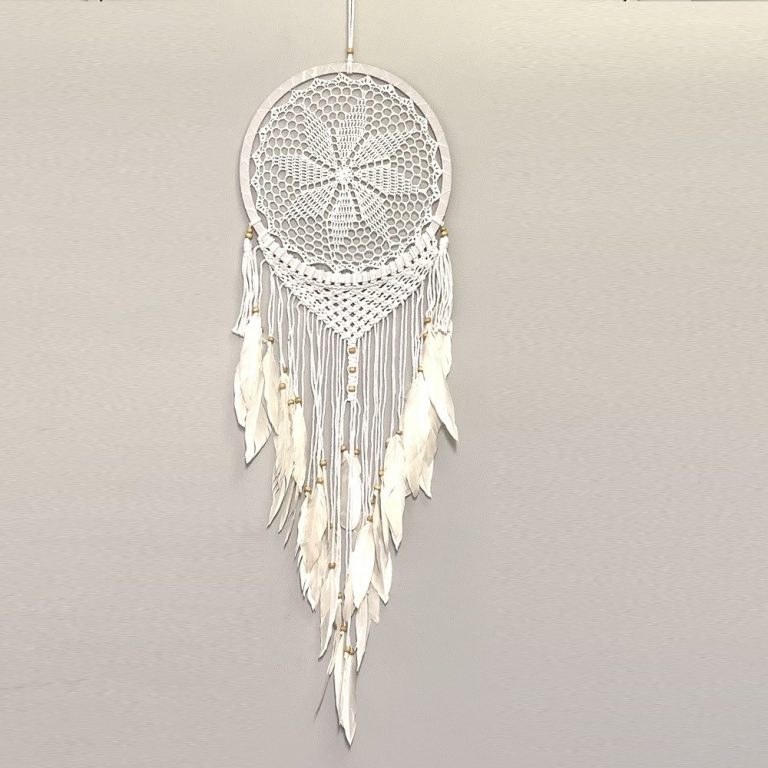 Dreamcatcher Crochet Macramé Star White