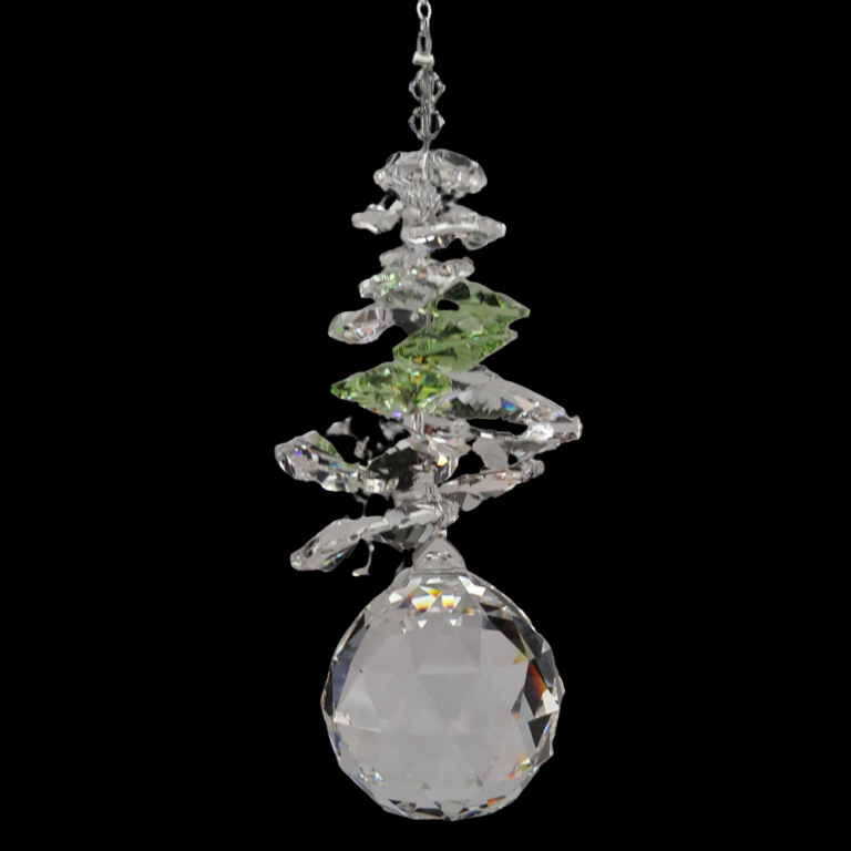 Swarovski Crystal Suncatcher 30mm Sphere with clusters-Peridot