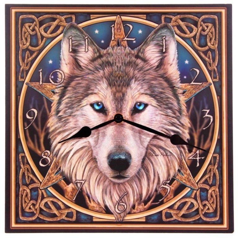 Celtic Wolf Head Clock
