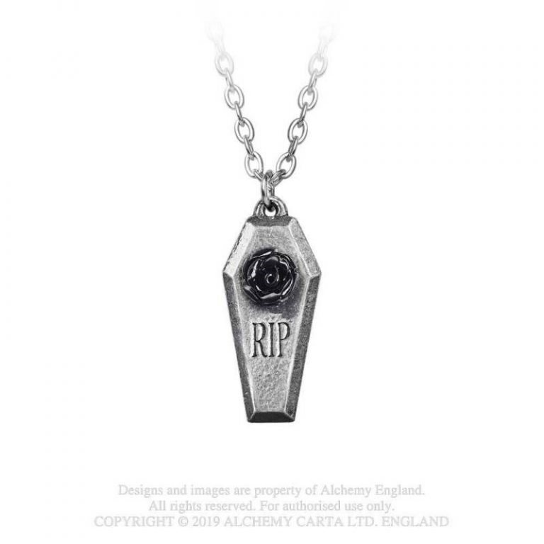 Alchemy: Pewter Pendant: RIP Rose