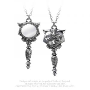Alchemy: Pewter Pendant: Sacred Cat Vanitas