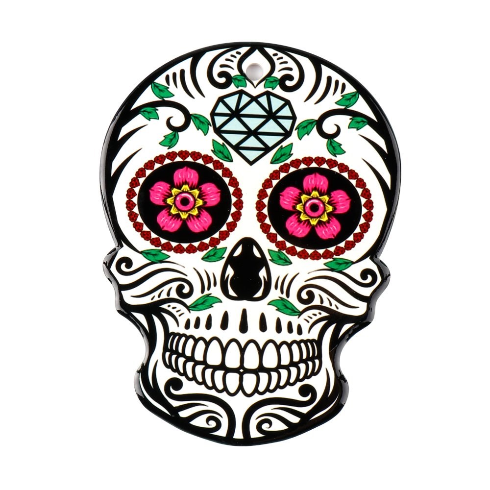 Day of the Dead Sugar Skull Ceramic Coaster - RivendellWorld