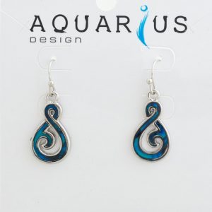 Blue Paua Figure 8 twist Earring