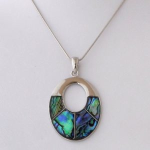Paua Sectioned Oval Pendant