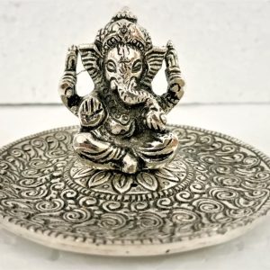 Round Metal Ganesh Incense Holder