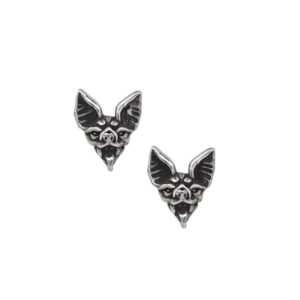 Alchemy Cauchemar Bat Head Pewter Earring