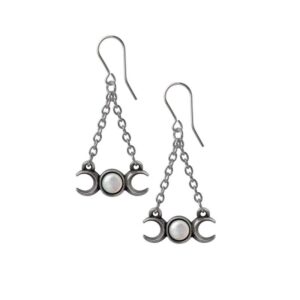 Alchemy Wiccan Moon Pewter Earrings