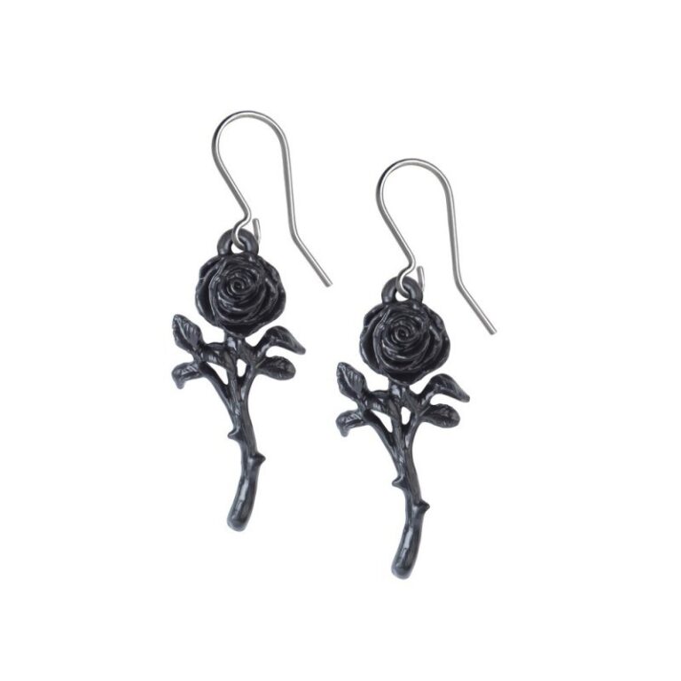 Alchemy Romance Of The Black Rose Pewter Earring