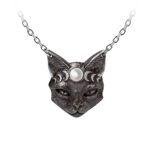 Alchemy Mystic Moon Cat Pewter Pendant