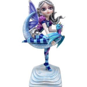 Fairy with Dragon Sitting on Moon