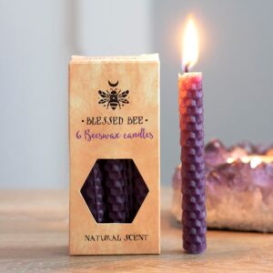 Pack of 6 Purple Beeswax Candles