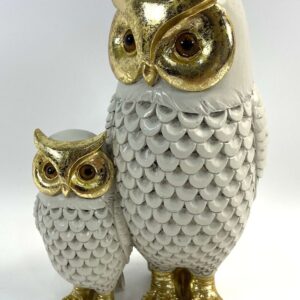 Barn Owl Family Figurine