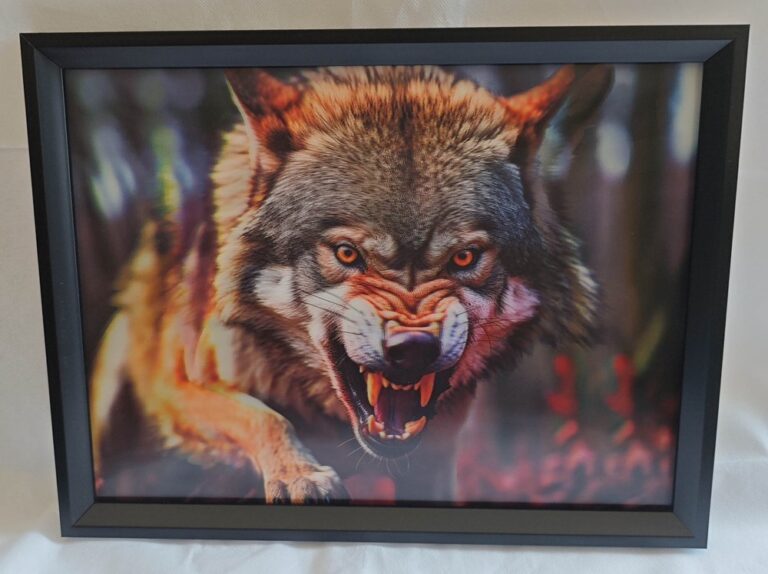 3D Art Wolf Leaping