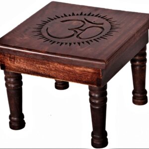 Altar Table Om Dark Mango Wood