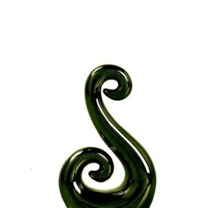 Green Ceramic Double Koru Swirl 12.5cm