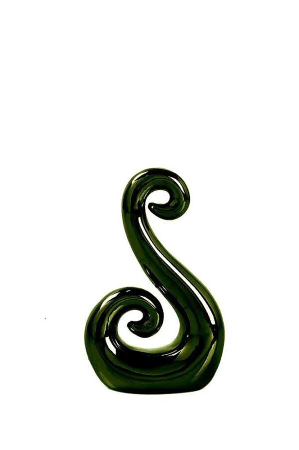 Green Ceramic Double Koru Swirl 12.5cm | RivendellWorld