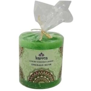 Karma Luxury Scented Pillar Candle Emerald Musk