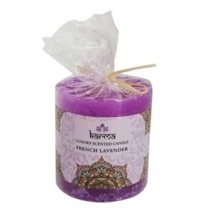 Karma Luxury Scented Pillar Candle French Lavender
