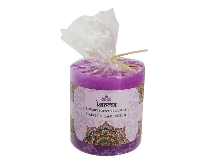 Karma Luxury Scented Pillar Candle French Lavender