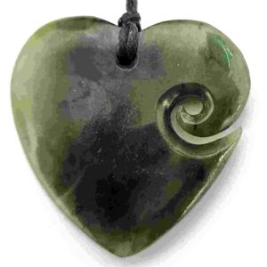 Greenstone Heart / Koru Pendant 3cm