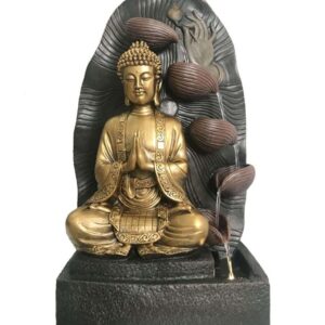 Outdoor Water Feature Gold Buddha Meditating