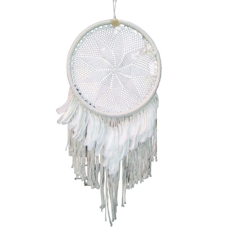 White Boho Dreamcatcher 50cm