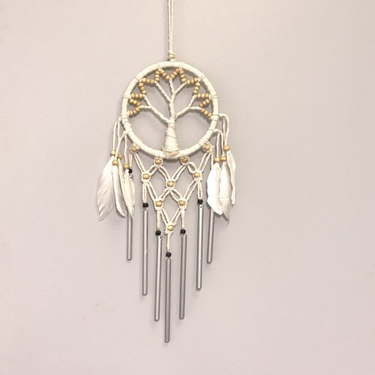 Dreamcatcher Tree Of Life Windchime Natural Bead 16cm