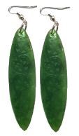 Greenstone Earring Etched Drop 65mm