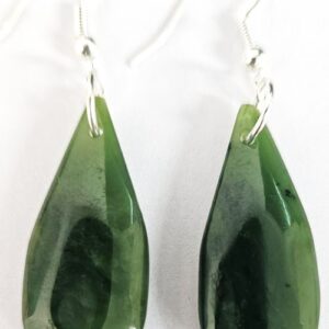 Greenstone Earring Tear Drop 30mm