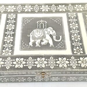 Elephant Jewellery Box with Ring Holder blue velvet