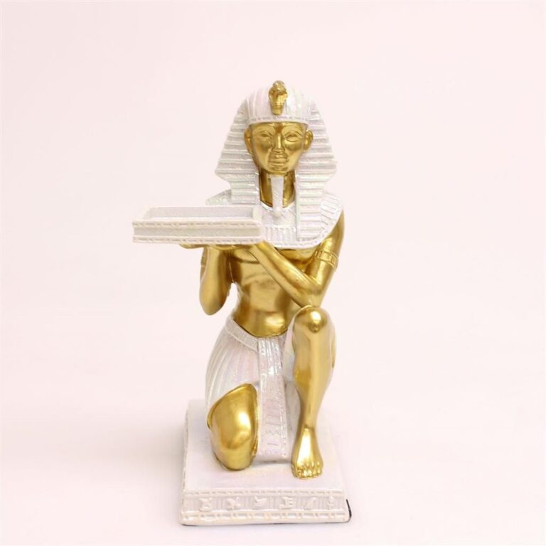Egyptian King Tut Figurine Holding Plate