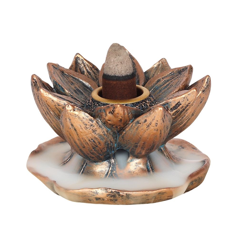 Bronze Lotus Backflow Incense Burner - Image 2