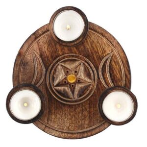 Triple Moon Incense/Tealight Burner