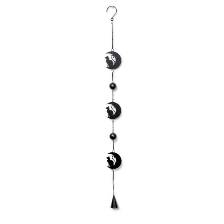 Alchemy Black Cat and Moon Windchime