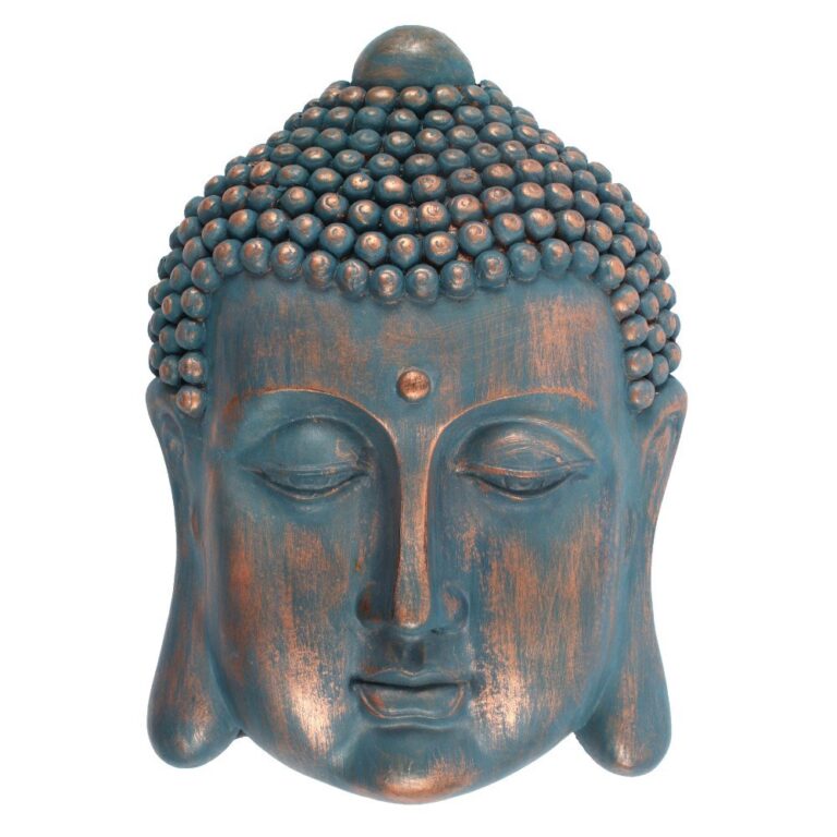 Blue Buddha Head Wall Hanging Plaque