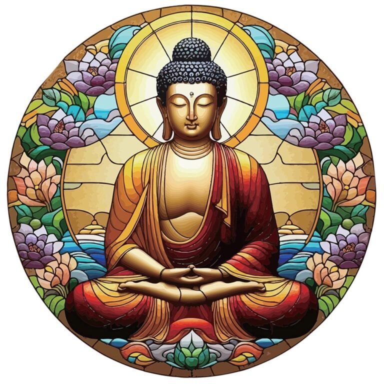 Stained Glass Look Buddha Hanger