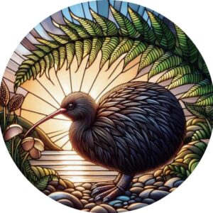 Stained Glass Look Kiwi Hanger