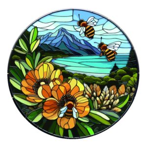 Stained Glass Look Bee Hanger