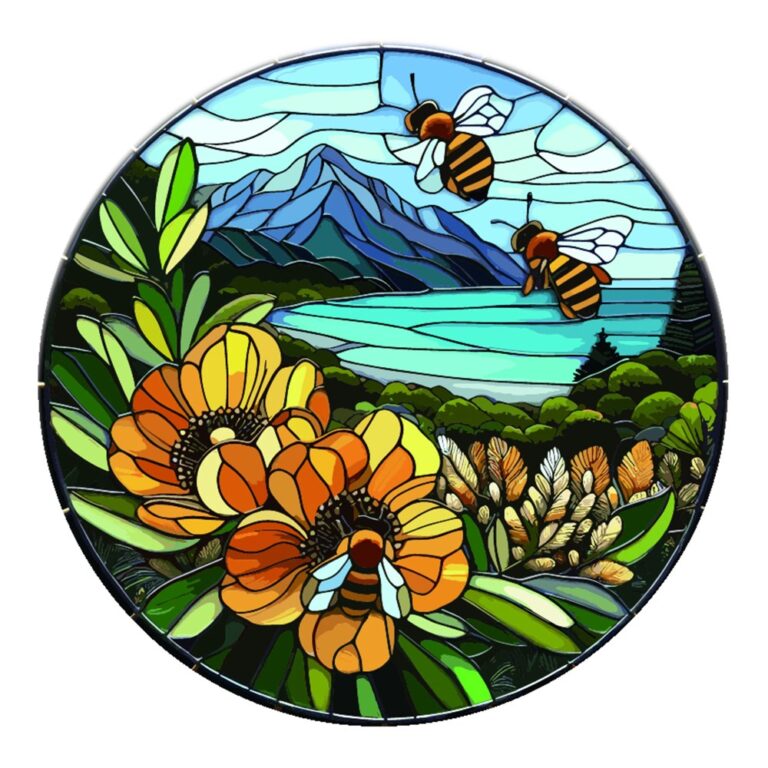 Stained Glass Look Bee Hanger