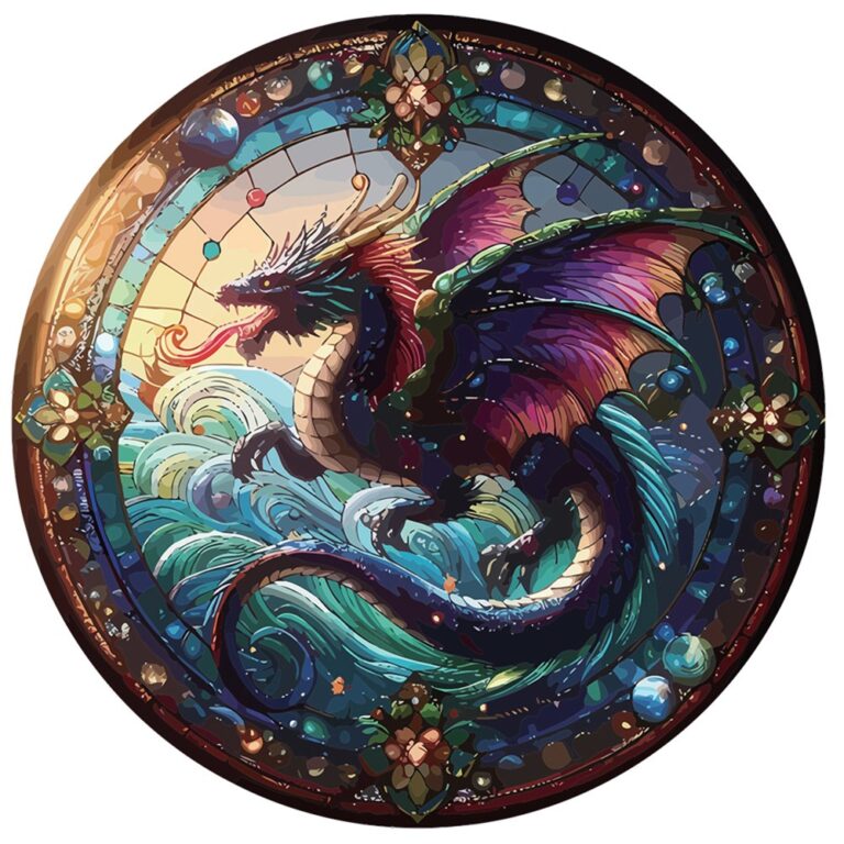 Stained Glass Look Dragon Hanger
