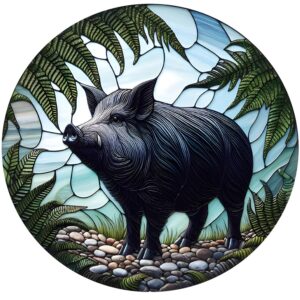 Stained Glass Look Pig