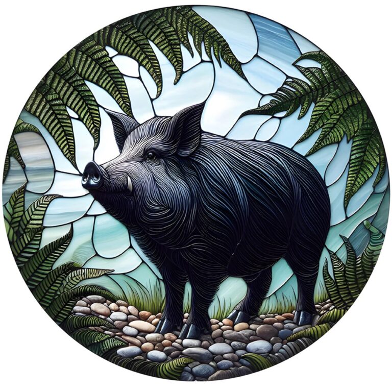 Stained Glass Look Pig