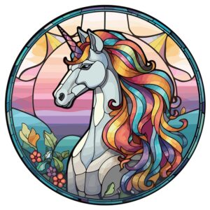 Stained Glass Look Unicorn Hanger