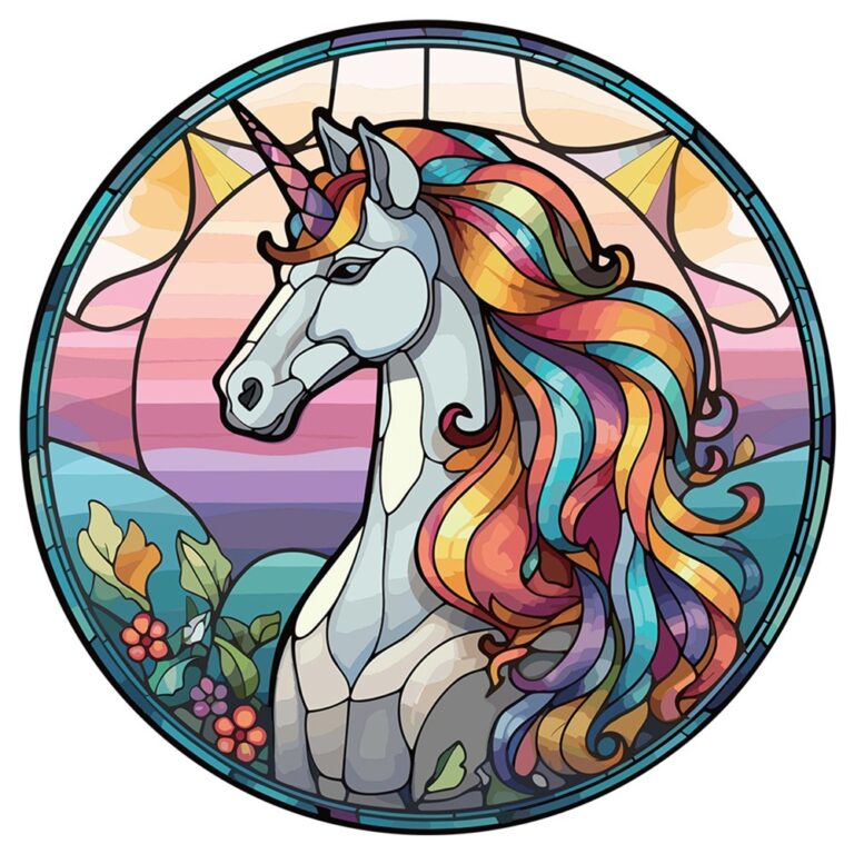 Stained Glass Look Unicorn Hanger