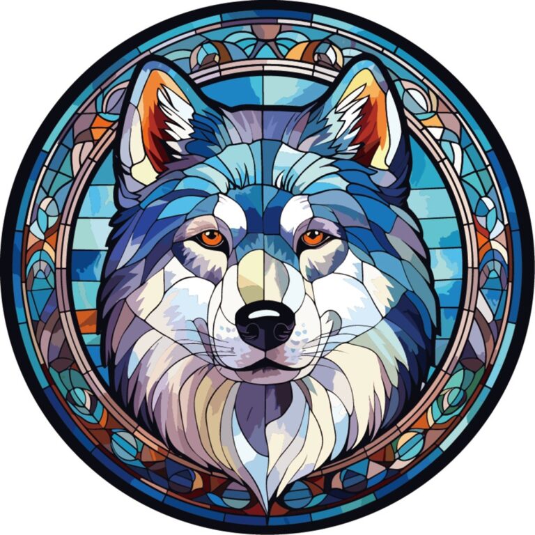 Stained Glass Look Wolf