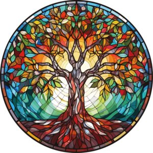 Stained Glass Look Tree Of Life Hanger
