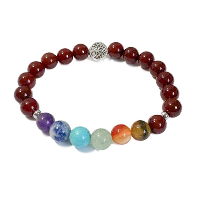 Crystal Bracelet Chakra Carnelian And Tree of Life