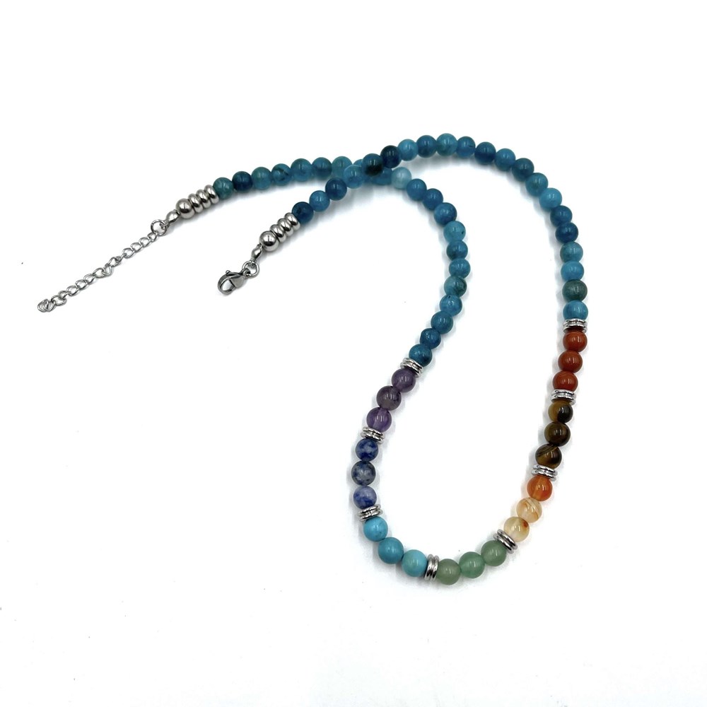 Chakra Necklace Chalcedony with Tumbled Stones 45CM - Image 3