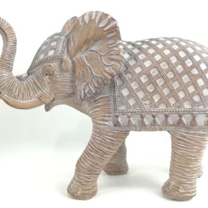 Cream And White Elephant Figurine